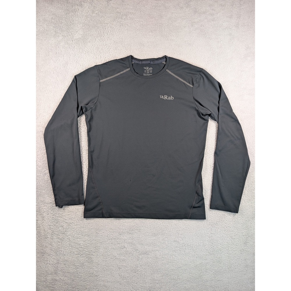 Rab Force‎ Long Sleeve Tee Mens Small Black Technical Base Layer Hiking Shirt - Picture 2 of 7